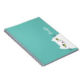 Kawaii kat Schattige pastel blauw Notitieboek (Rechterzijde)