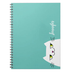 Kawaii kat Schattige pastel blauw Notitieboek