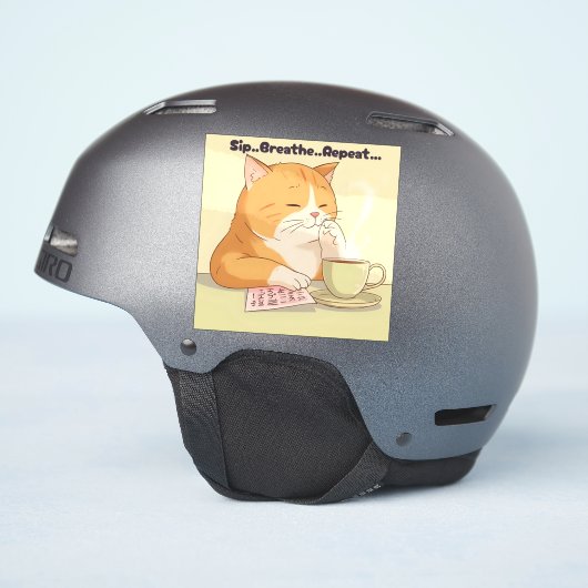 „Kawaii kat sticker" Sticker (Helm Zijkant)