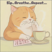 „Kawaii kat sticker" Sticker (Voorkant)