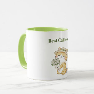 Kawaii Kat Tuinierster Roos Boeket Twee-Tons Mok