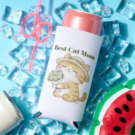 Kawaii Kat Tuinman Zomer Roos Boeket Fles Coo Seltzer Blikjeskoeler