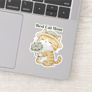 Kawaii Kat Tuinman Zomer Rozen Boeket Sticker