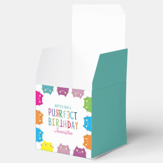 Kawaii Kat Verjaardag Geschenkdoos Bedankdoosjes (Geopend)