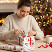 Kawaii Kat & Vrienden Kerstinpakpapier Inpakpapier Vel