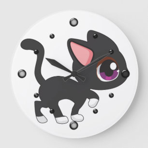 Kawaii Kat Wall Clock Grote Klok