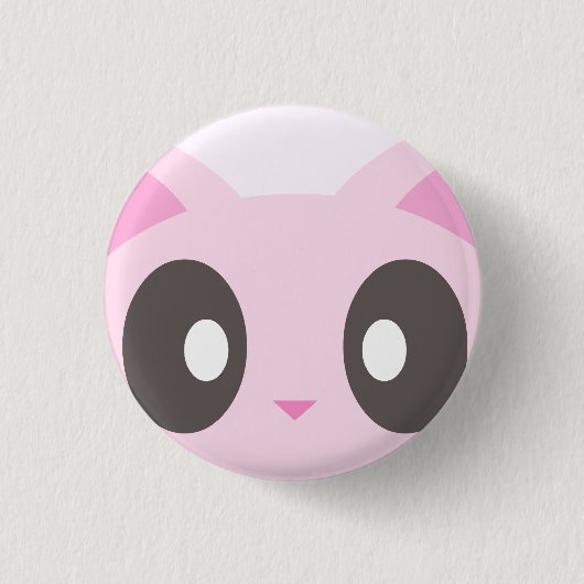 kawaii katje close-up ronde button 3,2 cm (Voorkant)