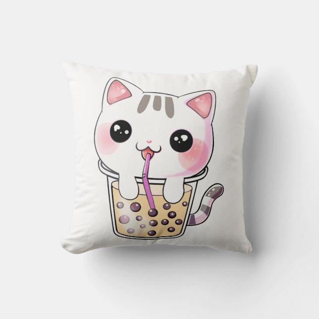 Kawaii katteborrelthee kussen (Voorkant)