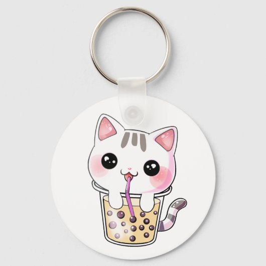Kawaii katteborrelthee sleutelhanger (Voorkant)