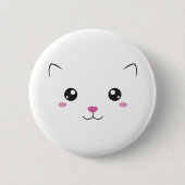 Kawaii kattegezicht ronde button 5,7 cm (Voorkant)