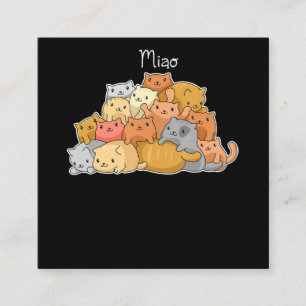 kawaii kattejapans vedertje schattige liefhebbers vierkante visitekaartje