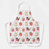 Kawaii Katten en Aardbeien Schort (Voorkant)