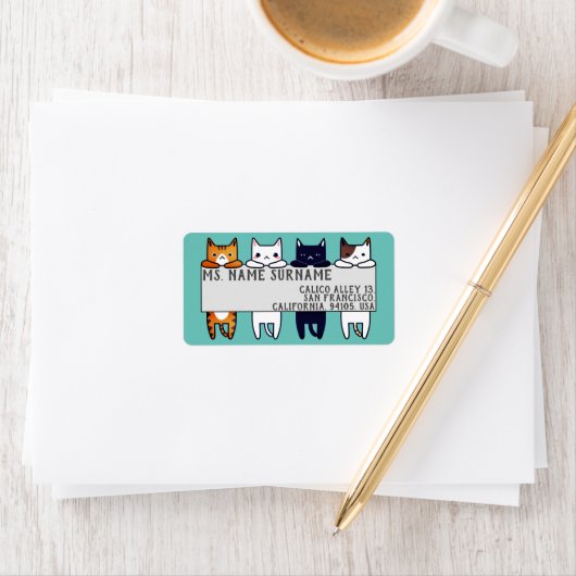 Kawaii katten hangen etiket (Insitu)