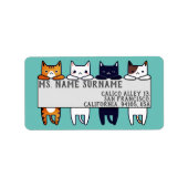 Kawaii katten hangen etiket (Voorkant)