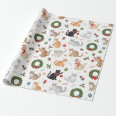 Kawaii Katten & Kerst Decoraties Inpakpapier (Uitgerold)