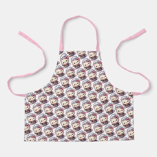 kawaii katten keuken schort (Voorkant)