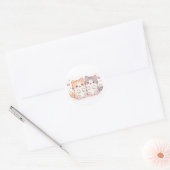 Kawaii Katten Vrienden Ronde Sticker (Envelop)