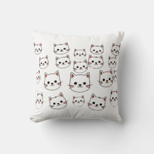 Kawaii Kattengezichten – Cute Minimalistische Cart Kussen