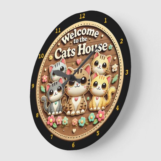 Kawaii Kattenklok Welkom thuis Grote Klok (Hoek)