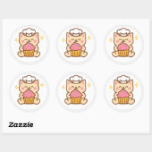 Kawaii kattenkok met cupcake sticker (Vel)