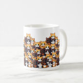 Kawaii kattenpatroon in zachte kleuren Mok (Voorkant rechts)