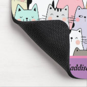 Kawaii kattenpatroon  muismat (Hoek)