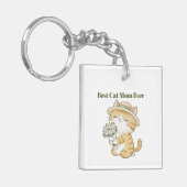 Kawaii kattenverzorger Beste kattenmoeder Acrylsle Sleutelhanger (Voorkant Links)
