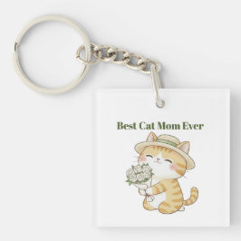 Kawaii kattenverzorger Beste kattenmoeder Acrylsle Sleutelhanger