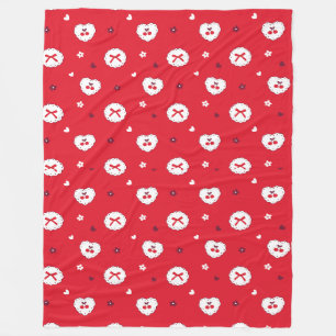 Kawaii-kersen en -lintenpatroon fleece deken