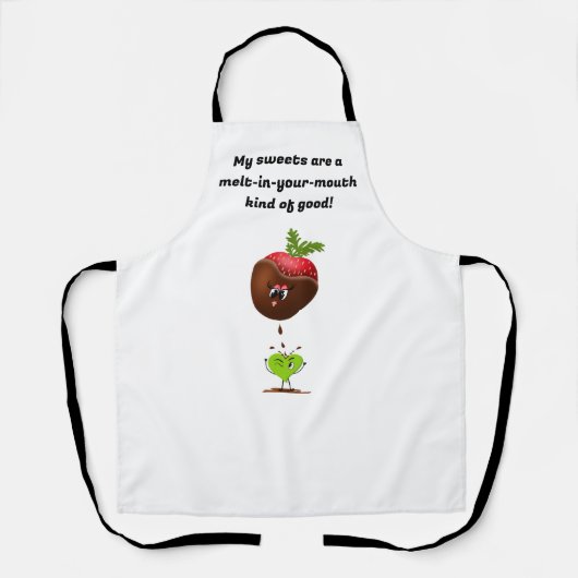 Kawaii Kersen met Chocolade Chef Schort (Voorkant)