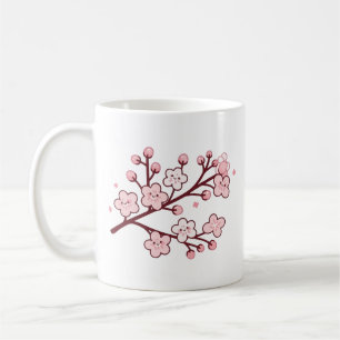 Kawaii kersenbloesem bloemen koffiemok