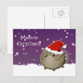 Kawaii kerst bruin tabby kitty kat feestdagenkaart (Voorkant / Achterkant)
