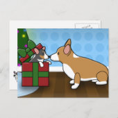 Kawaii Kerst Corgi Puppy Gift Feestdagenkaart (Voorkant / Achterkant)