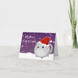 Kawaii kerst grijs tabby kitty kat feestdagen kaart