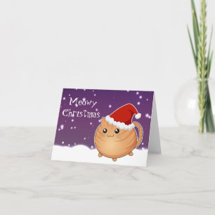 Kawaii kerst sinaasappel tabby kitty cat feestdagen kaart