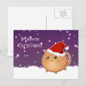 Kawaii kerst sinaasappel tabby kitty cat feestdagenkaart (Voorkant / Achterkant)