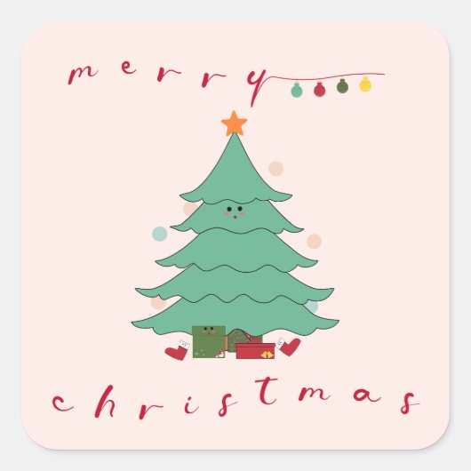 Kawaii-Kerst sticker (Voorkant)