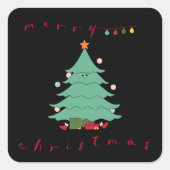 Kawaii-Kerst sticker (Voorkant)