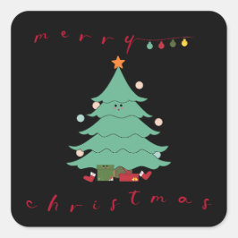 Kawaii-Kerst sticker