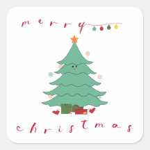 Kawaii-Kerst sticker