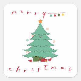 Kawaii-Kerst sticker