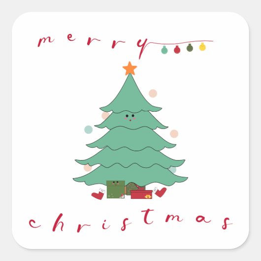 Kawaii-Kerst sticker (Voorkant)