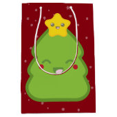 Kawaii kerstboom en Star Gift Bag Medium Cadeauzakje (Voorkant)