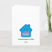 Kawaii kerstboom feestdagen kaart (Achterkant)