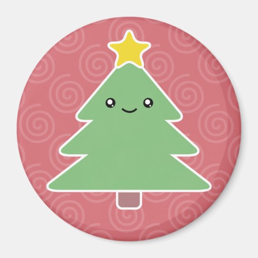 Kawaii kerstboom Magnet (Voorkant)