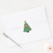 Kawaii kerstboom ronde sticker (Envelop)