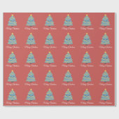Kawaii kerstboompapier cadeaupapier (Vlak)