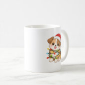 Kawaii Kersthond Mok met Santa Hoed (Voorkant rechts)