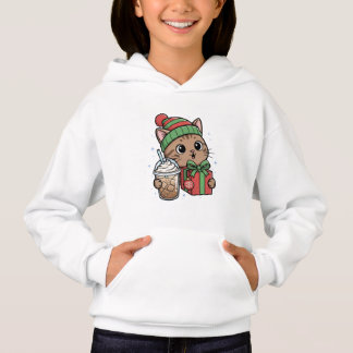 Kawaii Kerstkat en Iced Latte Pullover voor Kinder