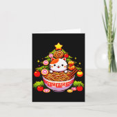 Kawaii Kerstkat Ramen Kerstboom Vakantie  Kaart (Voorkant)